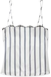 Fleur du Mal Striped Lace Trim Camisole at Net A Porter